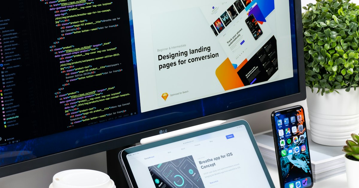 SEO on-page: design de landing page no monitor